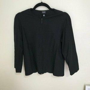 EILEEN FISHER zip front stretchy light jacket V5